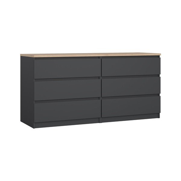 Tmavosivá komoda 154x76x50 cm Naia – Tvilum