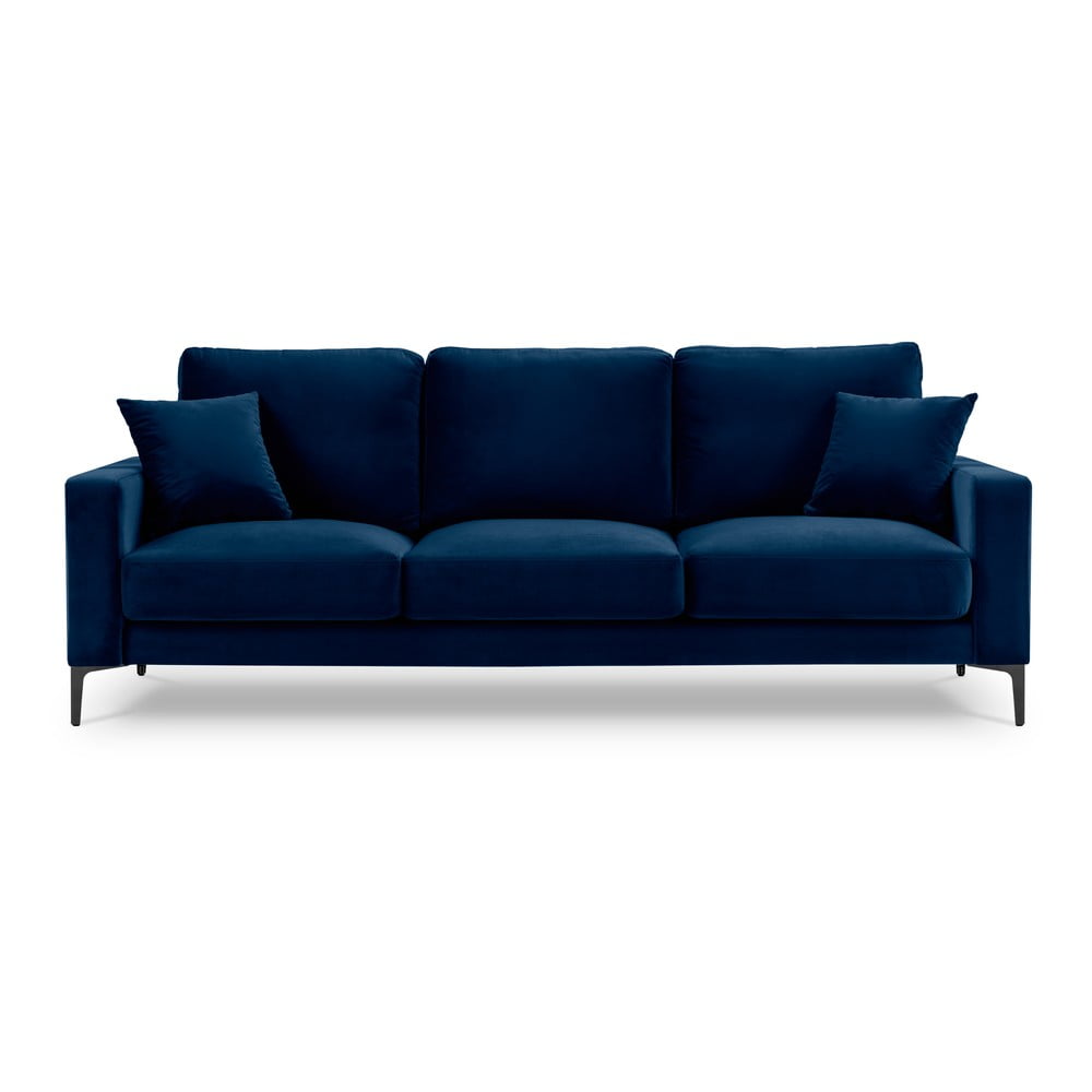 Námornícky modrá zamatová pohovka Kooko Home Harmony, 220 cm