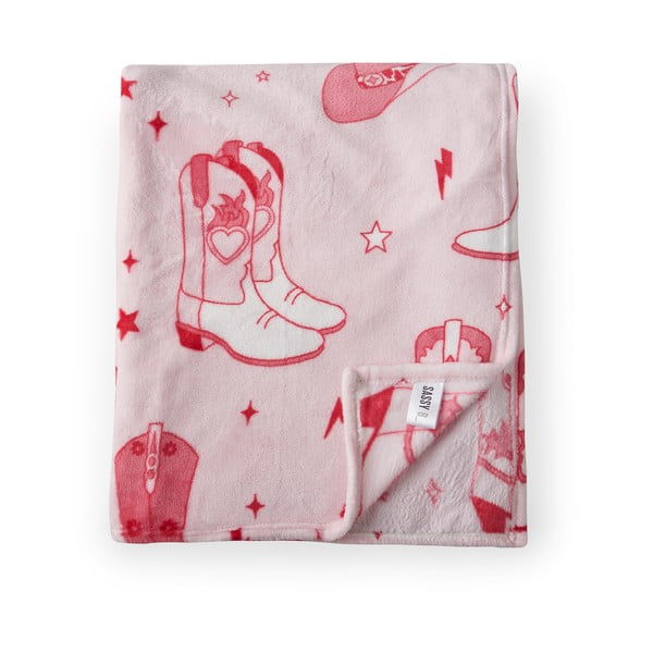 Ružový pléd z mikroplyšu 200x240 cm Cowgirl Boot – Sassy B