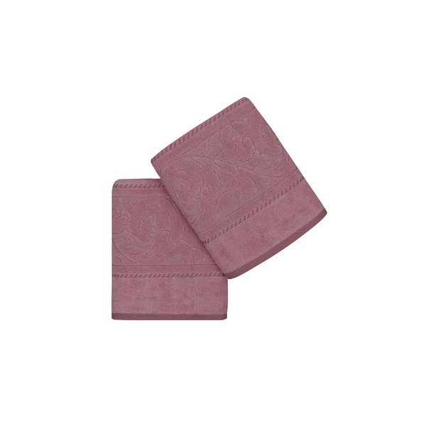 Ružové bavlnené uteráky v súprave 2 ks 90x50 cm Sultan – Mijolnir-image-2