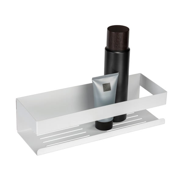 Matne biela kúpeľňová polička bez vŕtania Turbo-loc z nehrdzavejúcej ocele Genova – Wenko-image-2