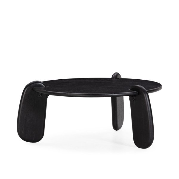 Čierny okrúhly konferenčný stolík z mangového dreva ø 80 cm Tamira – MOME-image-3