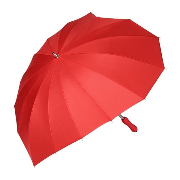 Červený dáždnik s rúčkou Von Lilienfeld Heart, ø 82 cm