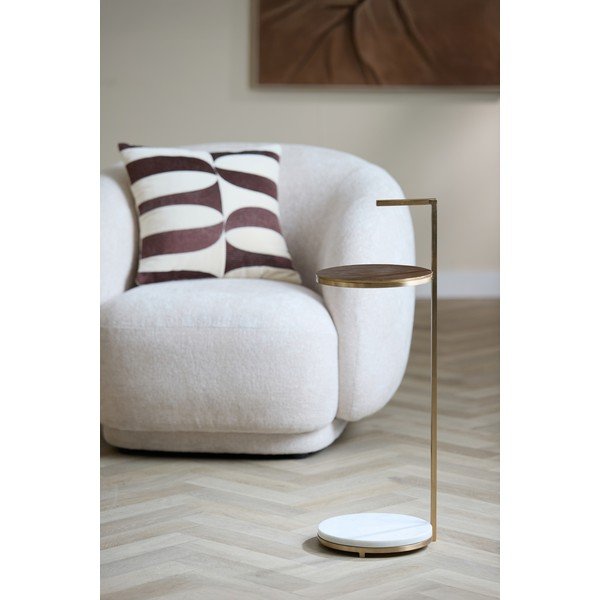Okrúhly odkladací stolík s mramorovou doskou ø 26 cm Leda – Light & Living-image-2
