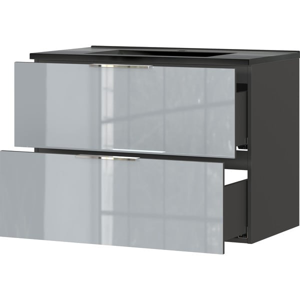 Čierno-sivá závesná skrinka s umývadlom 81x61 cm Vasio – Germania-image-3