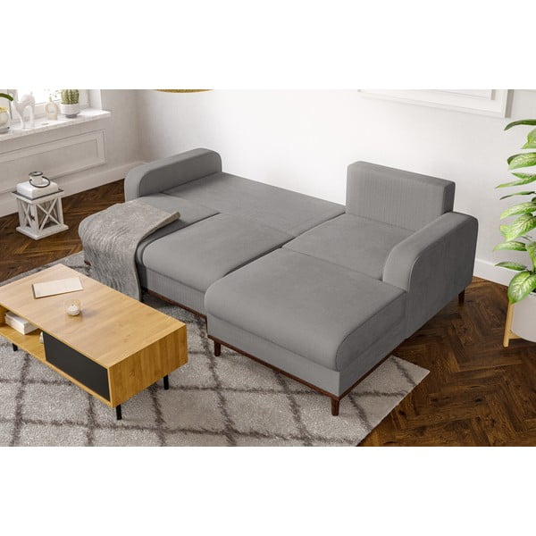 Svetlosivá menčestrová rohová pohovka (pravý roh) Beata – Ropez-image-4