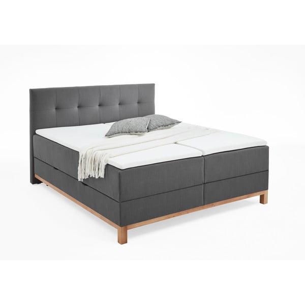 Tmavosivá boxspring posteľ s úložným priestorom 180x200 cm Catania - Meise Möbel-image-3