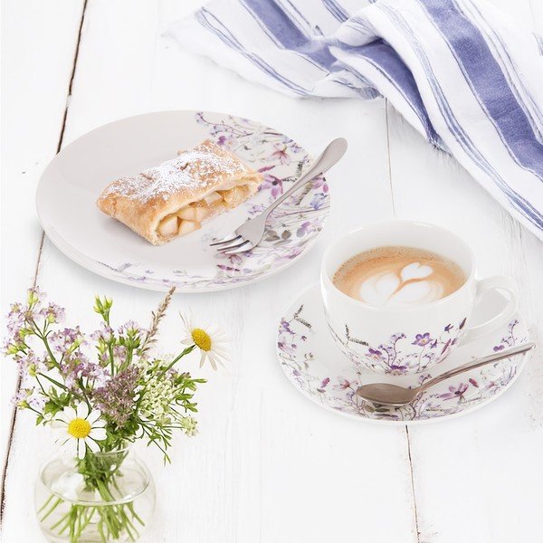 Biela/fialová porcelánová šálka 280 ml Louka – Orion-image-1