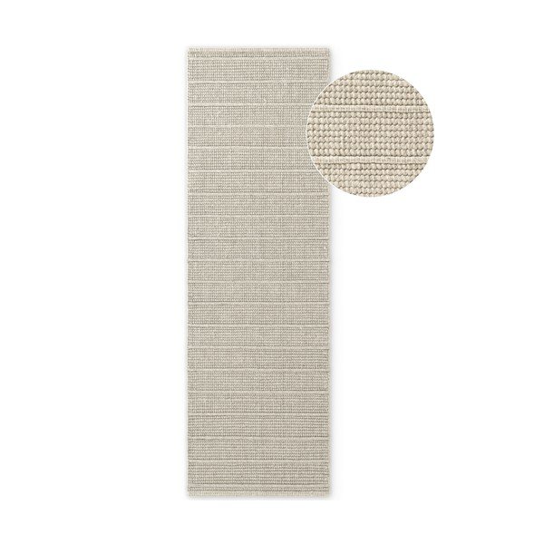 Krémovobiely ručne tkaný vlnený behúň 80x250 cm Camden Parker – Ted Baker