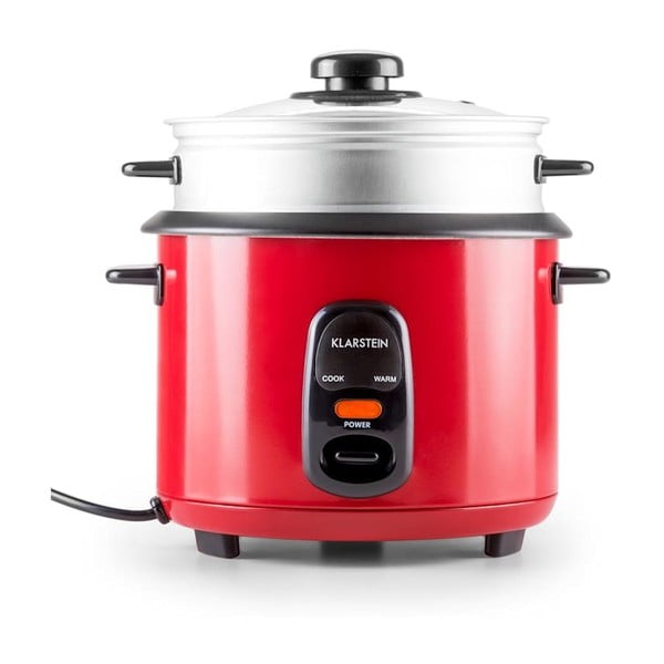 Červený ryžovar s naparovacím nadstavcom Klarstein Osaka, 1 l-image-2