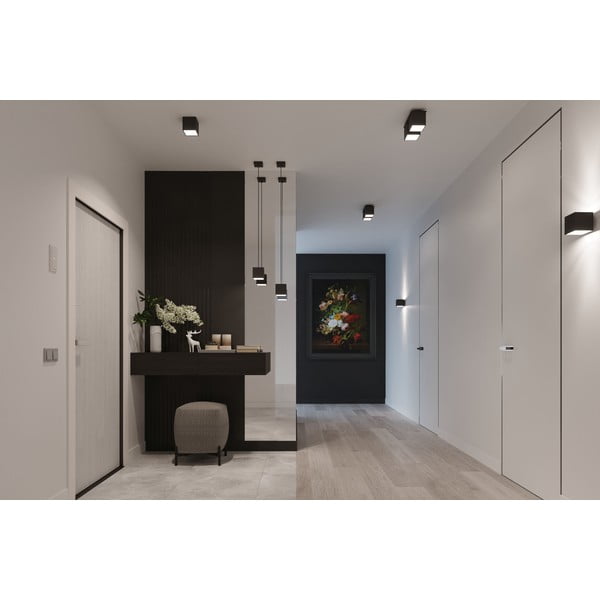 Čierne nástenné svietidlo Sollux Geo-image-1