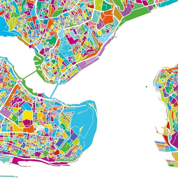 Obraz Homemania Maps Istanbul, 60 × 60 cm