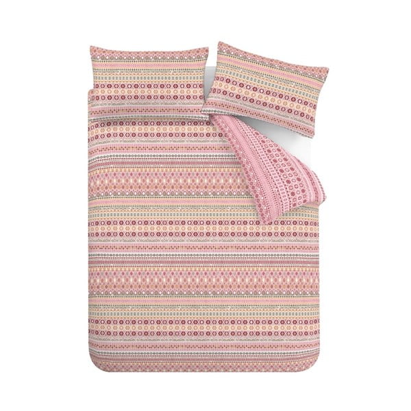 Červené flanelové obliečky na dvojlôžko 200x200 cm Fair isle – Catherine Lansfield-image-2