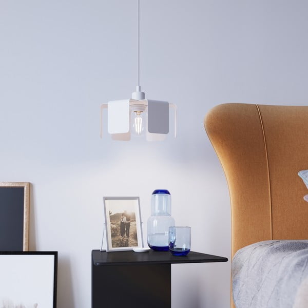 Biele závesné svietidlo s kovovým tienidlom ø 24 cm Rossario – Sollux-image-1