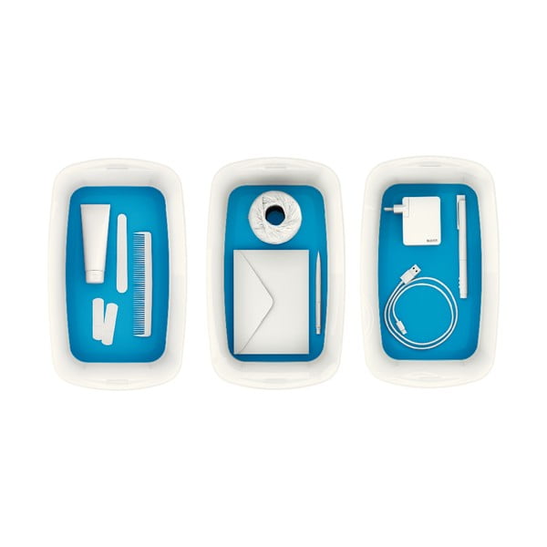 Bielo-modrá úložná škatuľa s vekom Leitz Office, objem 5 l-image-2