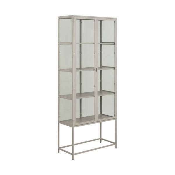 Sivá vitrína 77x186x35 cm Seaford – Actona-image-2