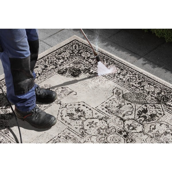 Čierno-krémový vonkajší koberec NORTHRUGS Borbon, 120 x 170 cm-image-3