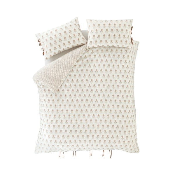 Biele obliečky na dvojlôžko 200x200 cm Woodblock Floral – Pineapple Elephant