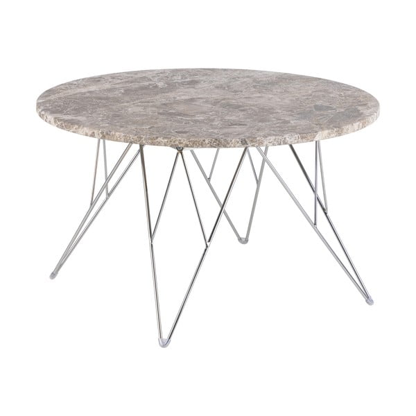 Sivý mramorový okrúhly konferenčný stolík ø 80 cm Prunus – Actona