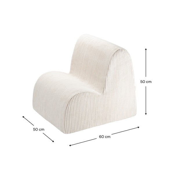 Krémové menčestrové detské kresielko Cloud – Wigiwama-image-3