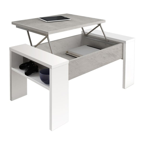 Sivo-biely konferenčný stôl s úložným priestorom Tomasucci James