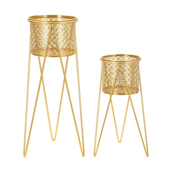 Kovové stojany na kvety 2 ks ø 20 cm (výška  46 cm) Nat – Mauro Ferretti