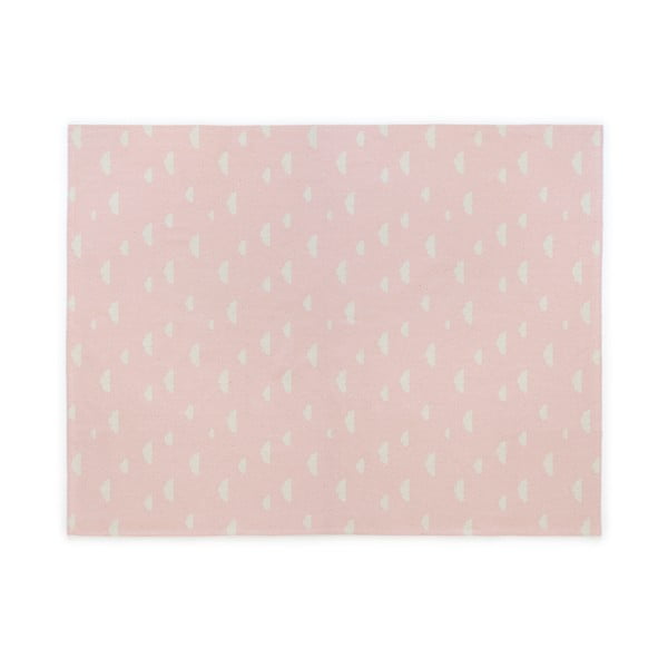 Ružový detský bavlnený ručne vyrobený koberec Naf Naf Clouds, 160 × 120 cm