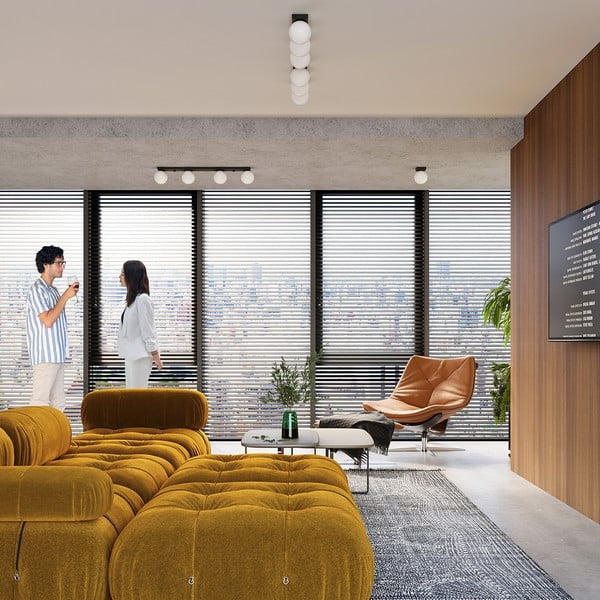 Čierne stropné svietidlo so skleneným tienidlom ø 12 cm Umerta – Sollux-image-4