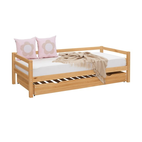 Detská posteľ z borovicového dreva s výsuvným lôžkom 90x200 cm v prírodnej farbe Alpi – Støraa-image-2
