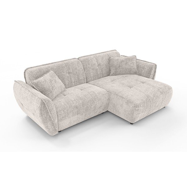 Béžová ženilková rohová pohovka (pravý roh/s leňoškou) Nelia – Ropez-image-2