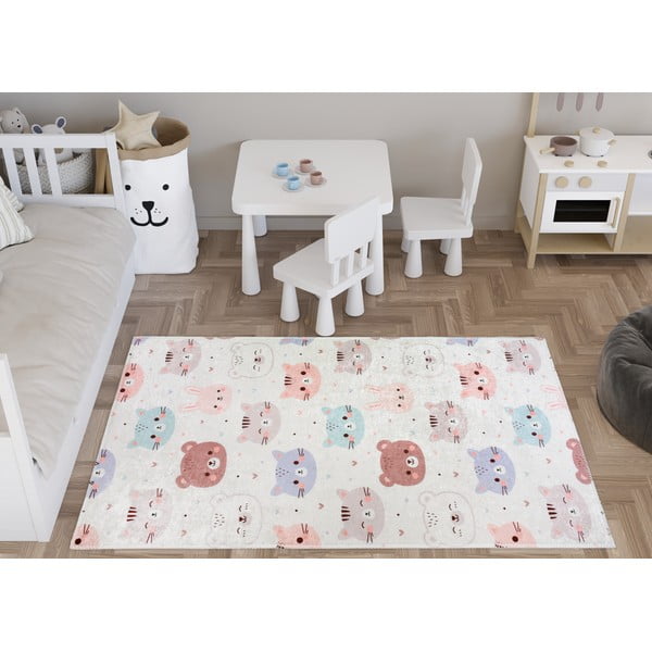 Slonovinový prateľný detský koberec 80x150 cm Cute Animals – Vitaus-image-1