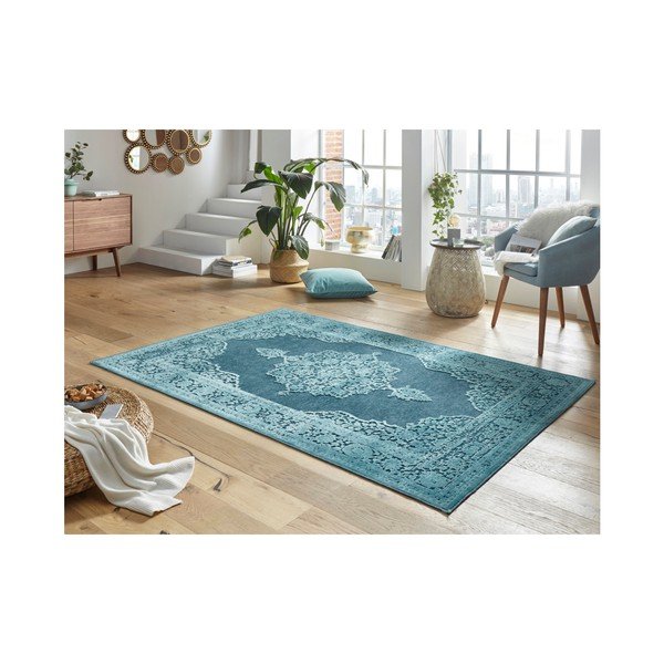 Modrý koberec z viskózy Mint Rugs Willow, 120 × 170 cm-image-1