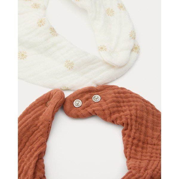 Krémové/v terakotovej farbe bavlnené podbradníky v súprave 2 ks Olna – Kave Home-image-4