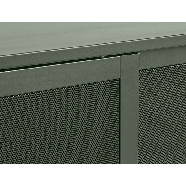 Tmavozelená kovová nízka komoda s posuvnými dverami 160x75 cm Veep – Unique Furniture-image-3
