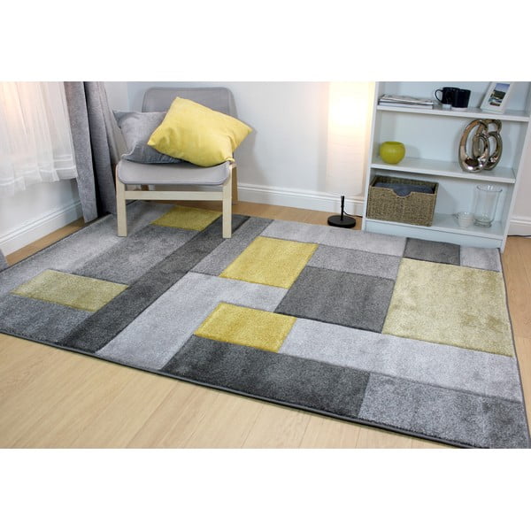 Sivo-žltý koberec Flair Rugs Cosmos, 120 × 170 cm-image-1