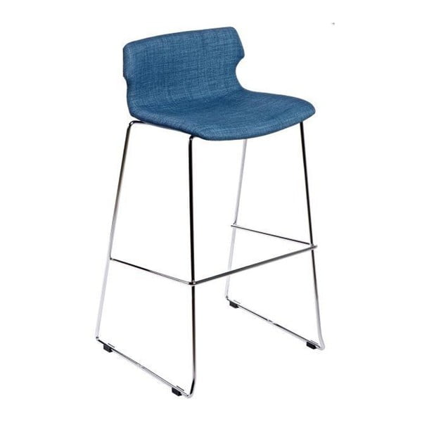 Barová stolička D2 Techno, čalúnená, modrá