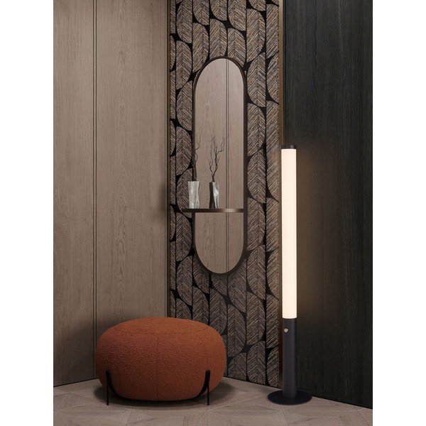 Matne čierna oceľová LED stojacia lampa so stmievačom s tienidlom z akrylového skla (výška  141 cm) Glaze – Nova Luce-image-1