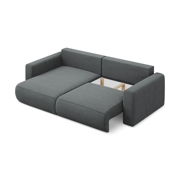 Tmavosivá rozkladacia/s úložným priestorom rohová pohovka (ľavý roh/s leňoškou) Kapua – Makamii-image-3