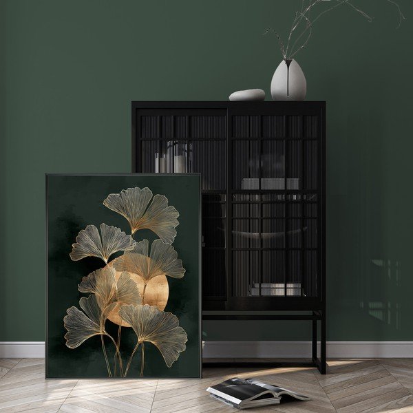 Tlačený obraz s rámom 60x80 cm Gold Ginkgo – Styler-image-1