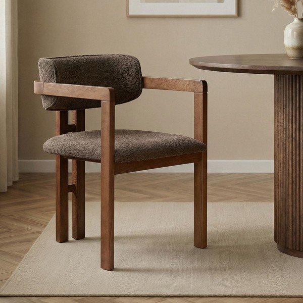 Hnedé jedálenské kreslo s podrúčkami Toscana – Kalune Design-image-1