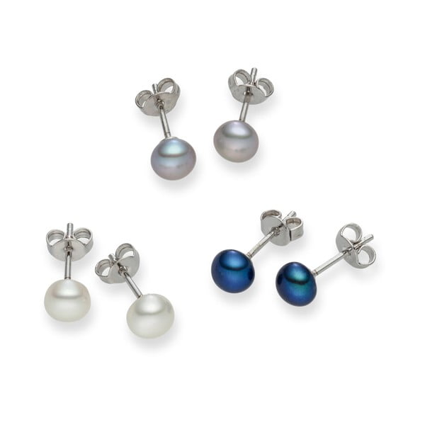 Sada 3 perlových náušníc Nova Pearls Copenhagen Genevieve