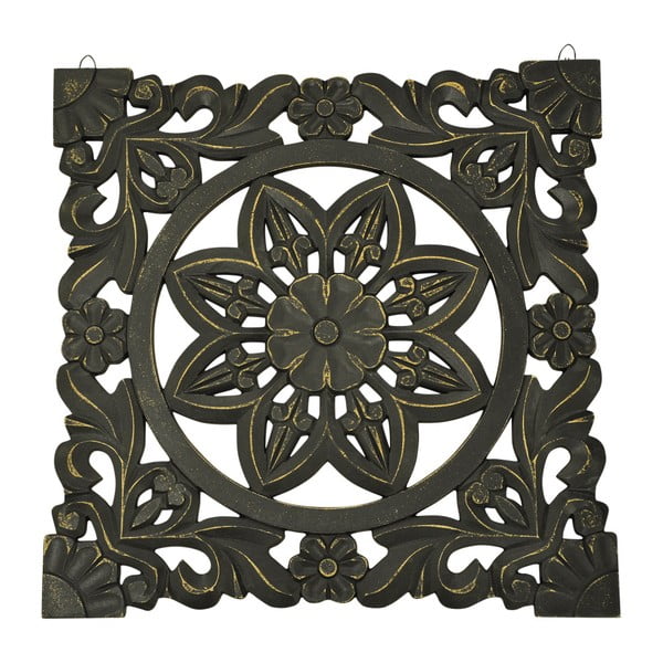 Čierna nástenná dekorácia Interiörhuset Oriental, 48 x 48 cm