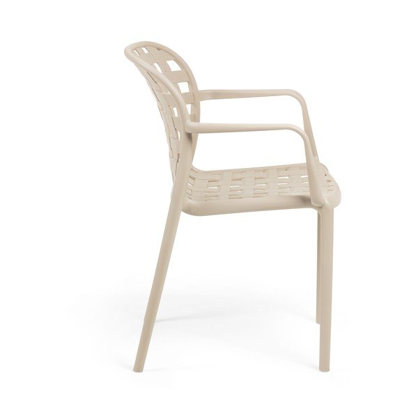 Béžové záhradné kreslo s oceľovými nohami Kave Home Onha-image-3