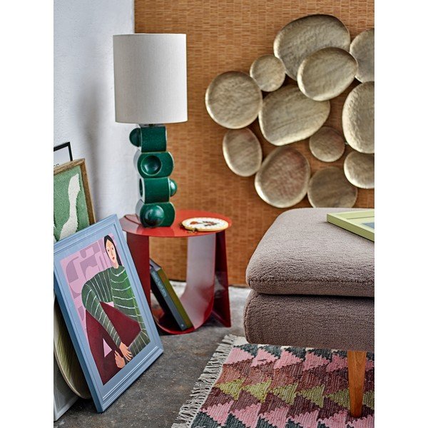 Zelená/krémovobiela keramická stolová lampa s textilným tienidlom (výška  68 cm) Brady – Bloomingville-image-2