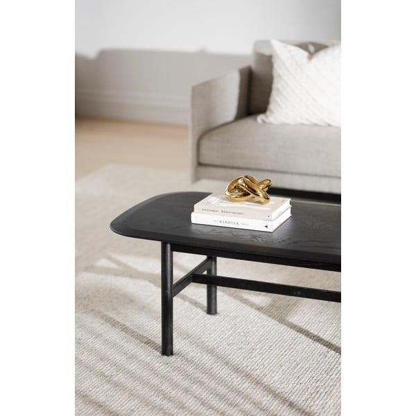 Čierny konferenčný stolík z dubového dreva 135x62 cm Hammond - Rowico-image-1