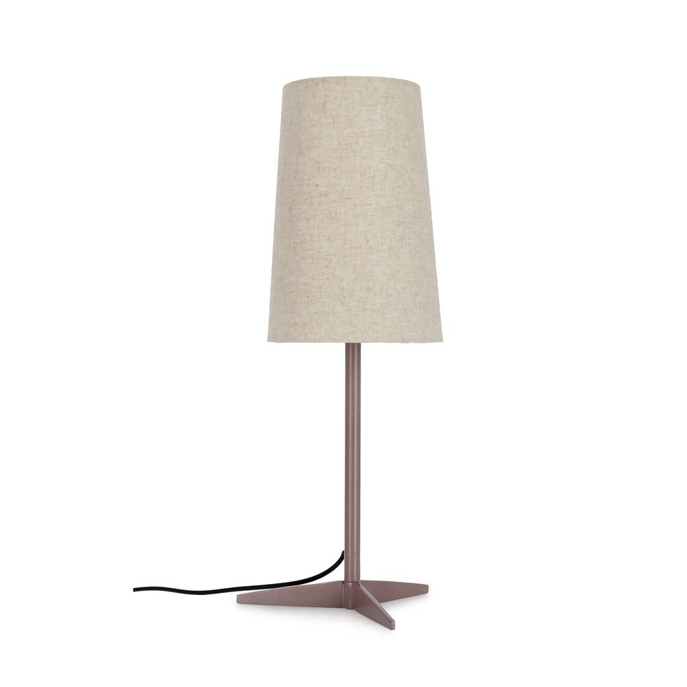 E-shop Béžová kovová stolová lampa s textilným tienidlom (výška 60 cm) Assam – Bizzotto