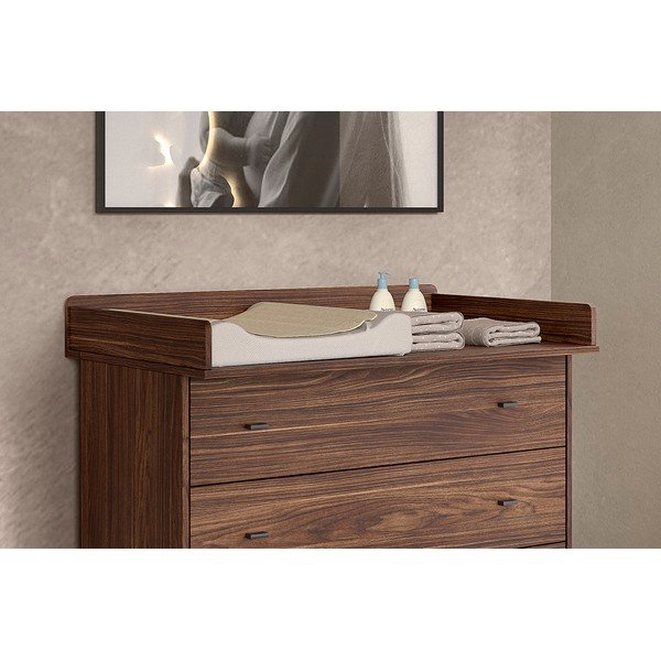 Prebaľovací pult (hĺbka vhodnej komody 55 cm) v dekore orecha v tmavo prírodnej farbe Ilyas – Vipack-image-1