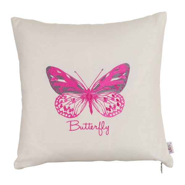 Obliečka na vankúš Apolena Pink Butterfly, 43 × 43 cm