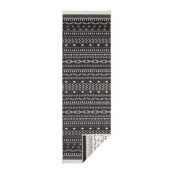Čierno-krémový vonkajší koberec NORTHRUGS Kuba, 80 x 250 cm-image-2