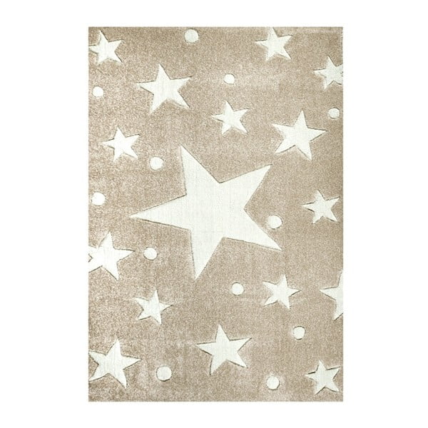Béžový detský koberec Happy Rugs Stars, 120 × 180 cm